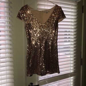 Gold sequin romper